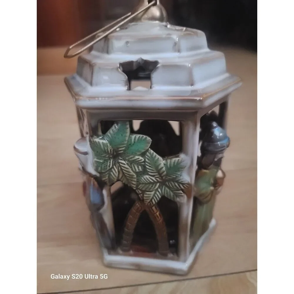 Nativity Candle Lantern‎ Tealight Christmas Decoration Potter's Garden Luminaire